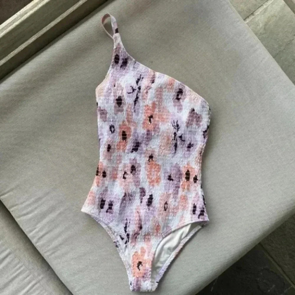 New Free People Peony One Piece Swim Suit Crinkle